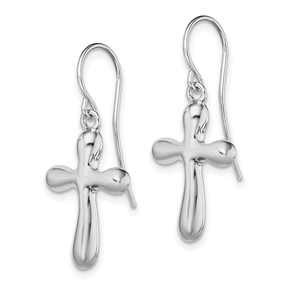 Sterling Silver Bubble Cross Dangle Earrings