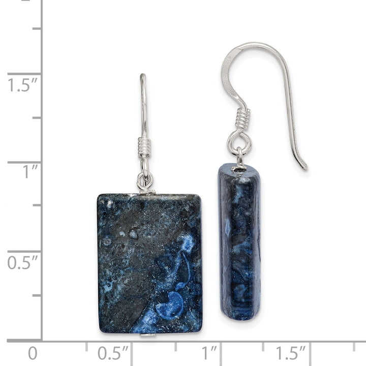Sterling Silver Blue Lepidolite Drop Earrings