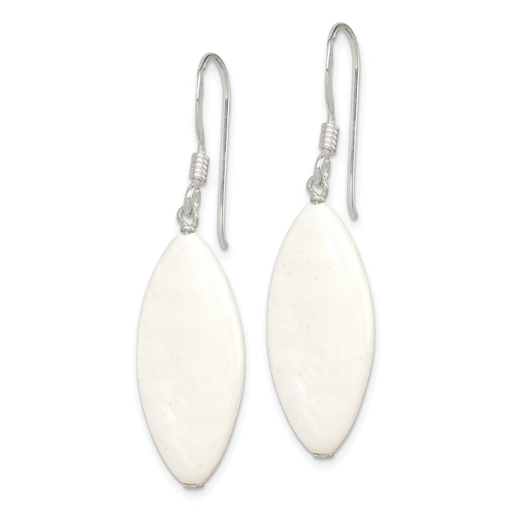 Silver with White Mother of Pearl Dangle Earrings
