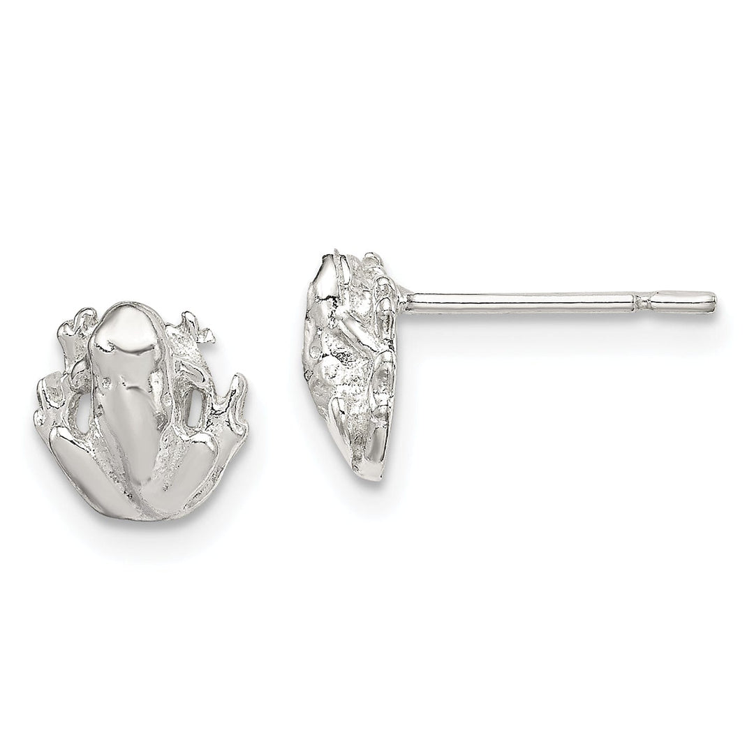 Sterling Silver Frog Mini Design Post Earrings