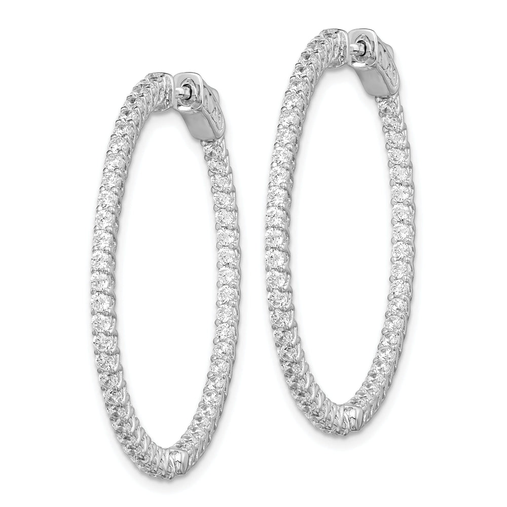 Sterling Silver 76 stones Round Hoop Earrings
