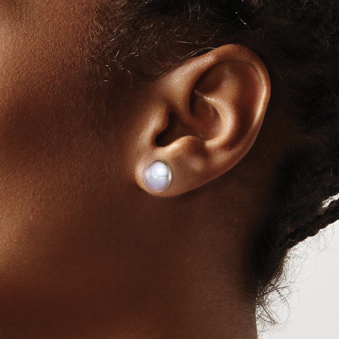Silver Grey Fresh Water Cultured Pearl Earrings
