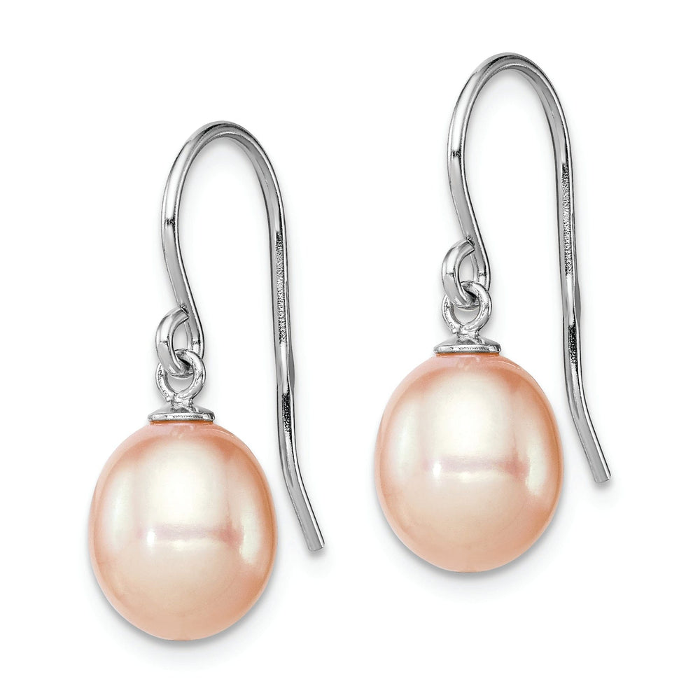 Sterling Silver Pink Pearl Drop Hook Earrings