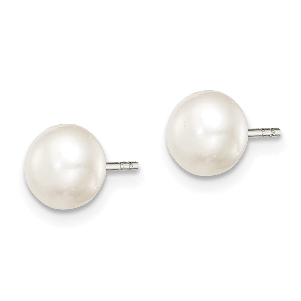 Silver White Fresh Water Cultured Pearl Earring