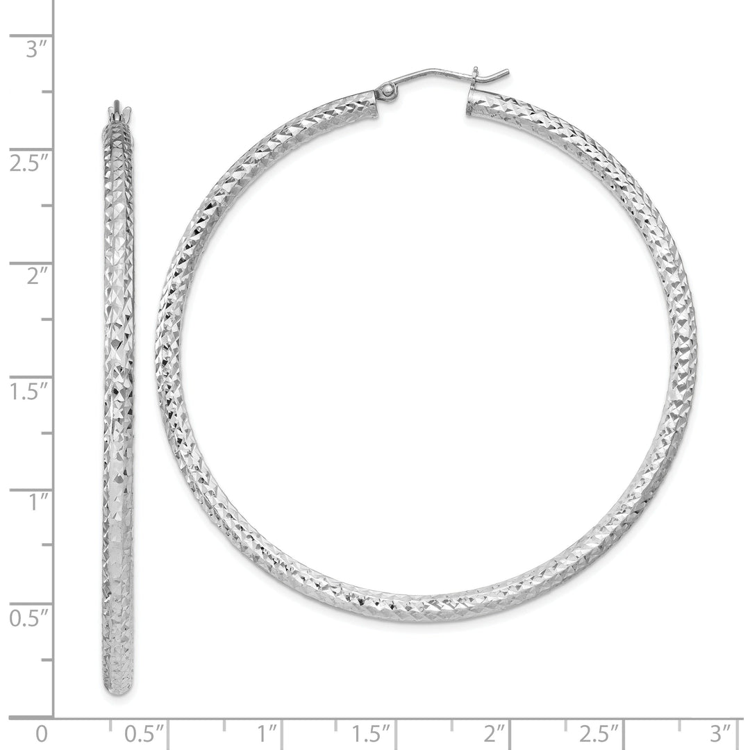 Sterling Silver D.C Hinged Hoop Earring 3mmx60mm