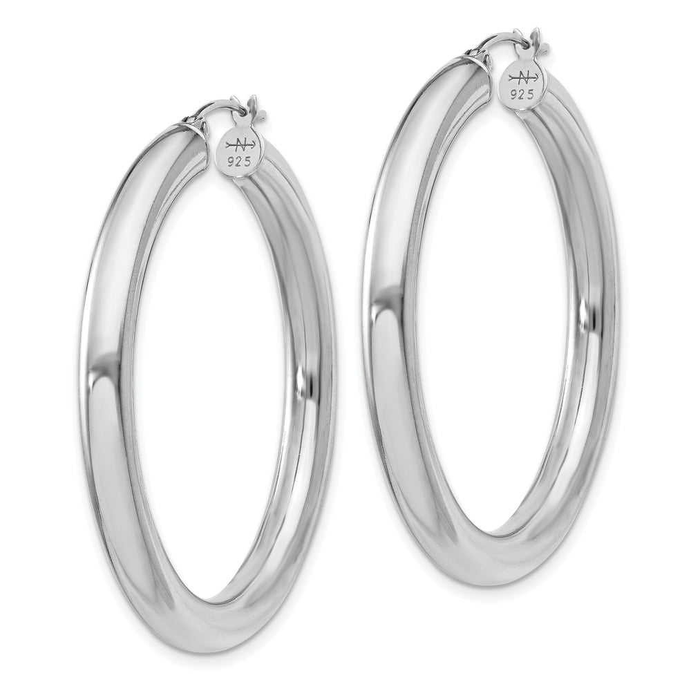 Sterling Silver Round Hoop Hinged Earrings