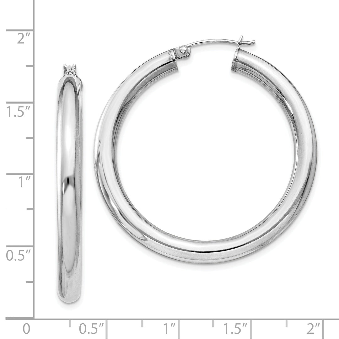 Sterling Silver Round Hoop Hinged Earrings