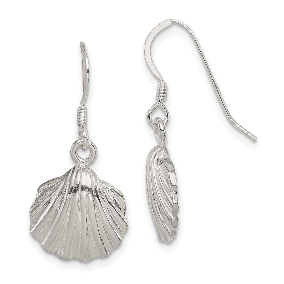 Sterling Silver Shell Dangle Hook Earrings