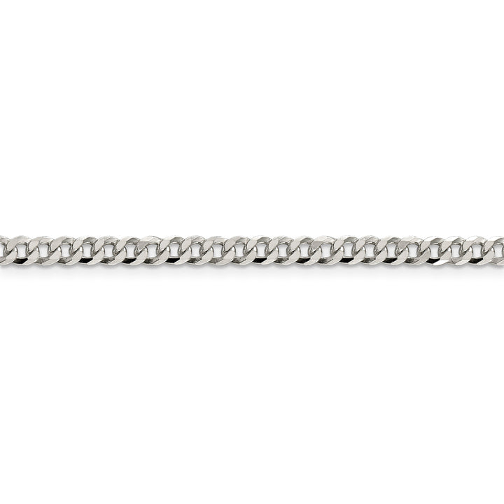Silver 4.00-mm Solid Beveled Link Curb Chain