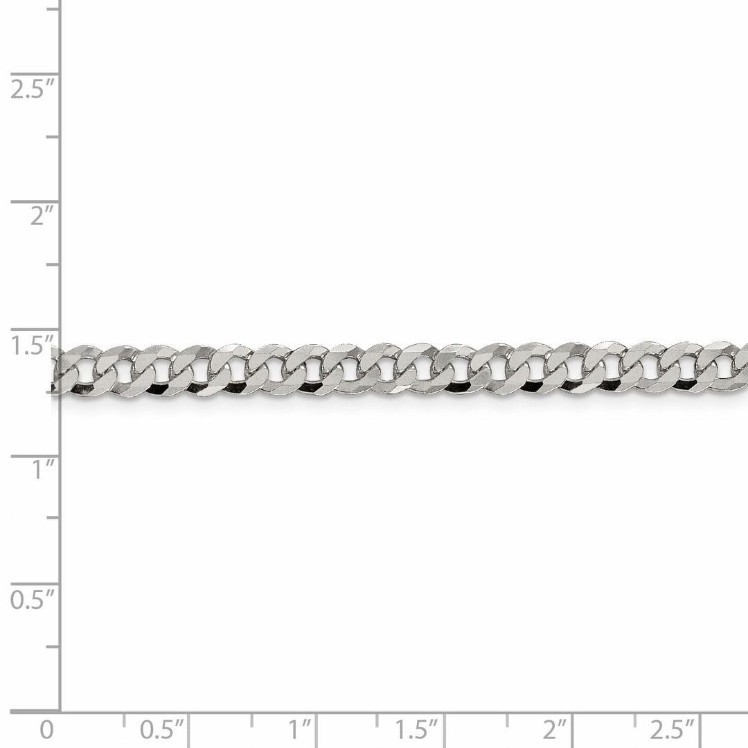 Silver 4.50-mm Solid Beveled Link Curb Chain