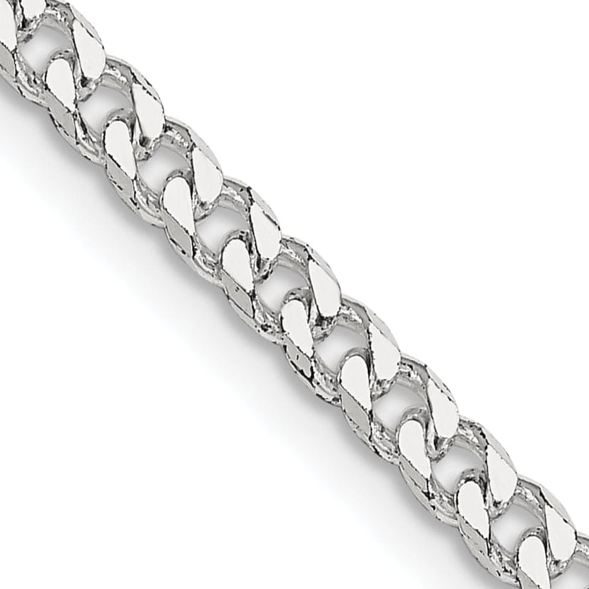 Silver Polished 3.15-mm Solid Curb Link Chain