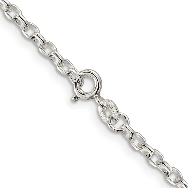 Silver Polished 2.75-mm Oval Rolo Necklace