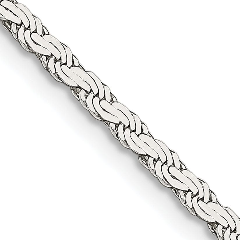 Silver Polished 2.25-mm Solid Flat Rope Chain