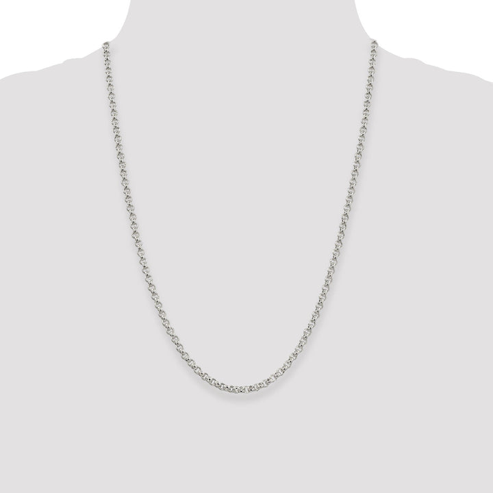 Silver Polished 3.00-mm Square Spiga Chain