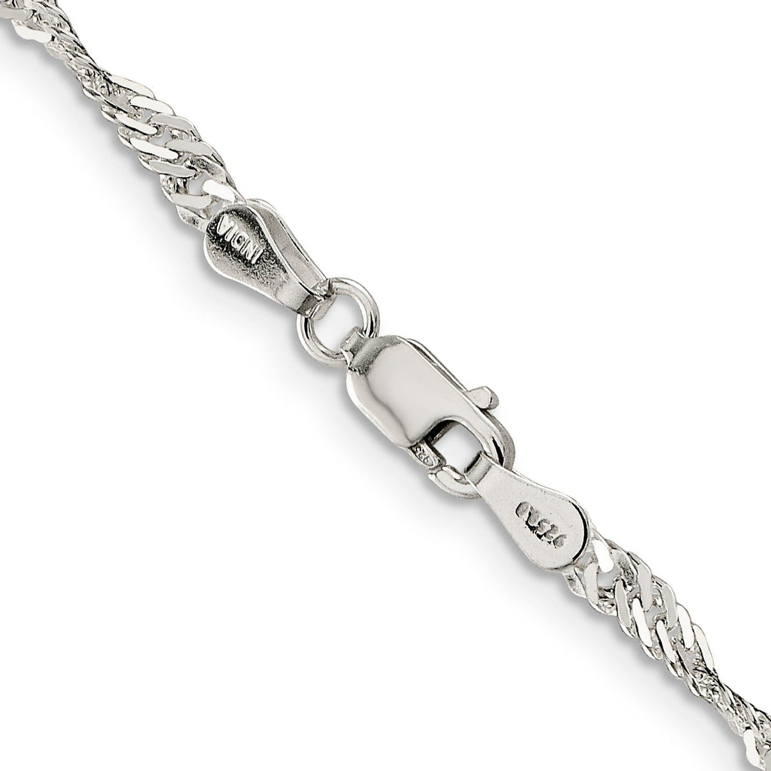Silver Polished Twisted 3.00mm Singapore Chain