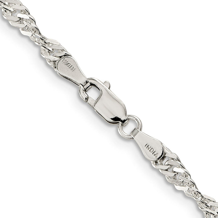 Silver Polished Twisted 3.50mm Singapore Chain