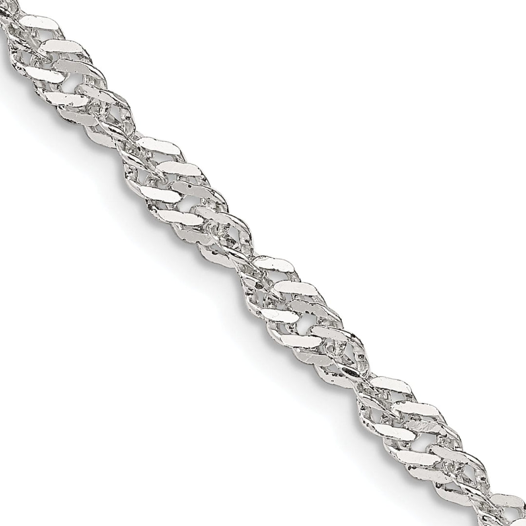 Silver Polished Twisted 3.50mm Singapore Chain