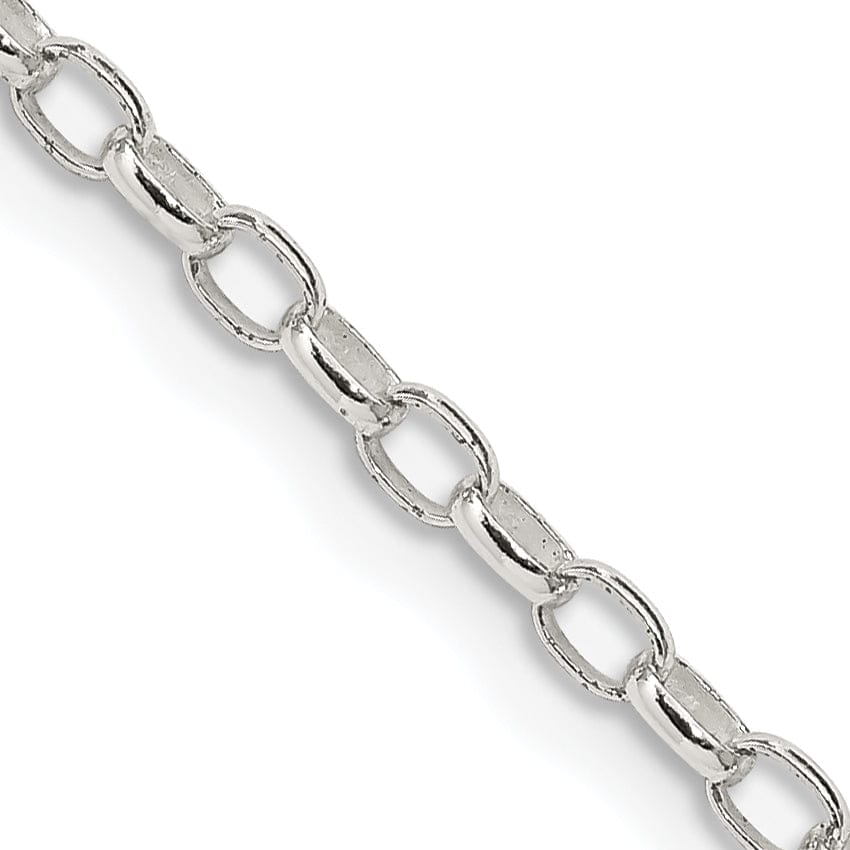 Silver Polished 2.50-mm Oval Rolo Necklace
