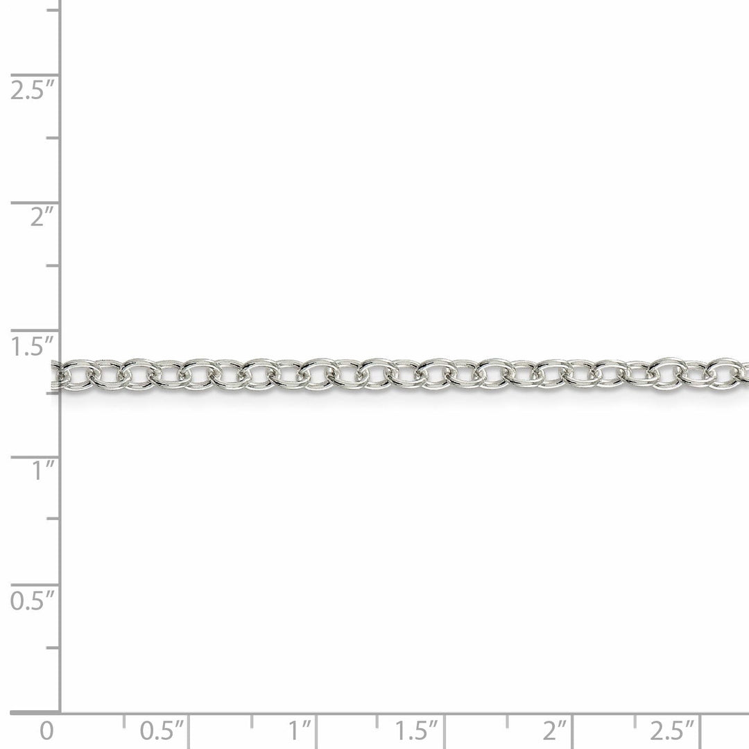 Silver Polished 3.75-mm Oval Cable Chain