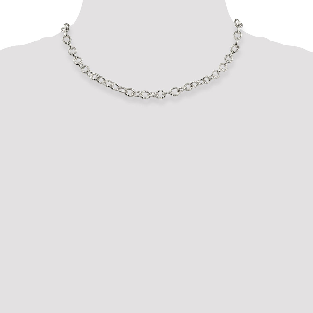 Silver Polished 6.80-mm Oval Cable chain