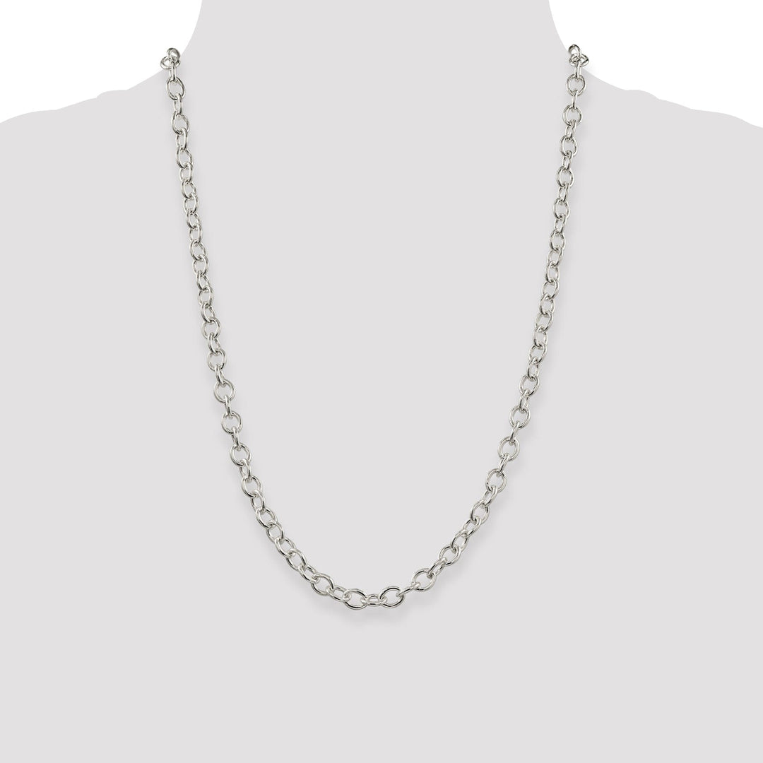 Silver Polished 6.80-mm Oval Cable chain
