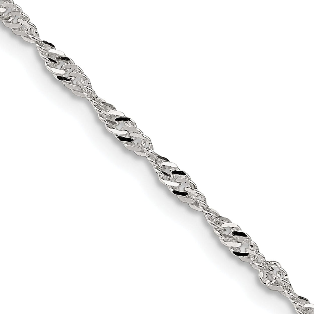 Silver Polished Twisted 2.00mm Singapore Chain