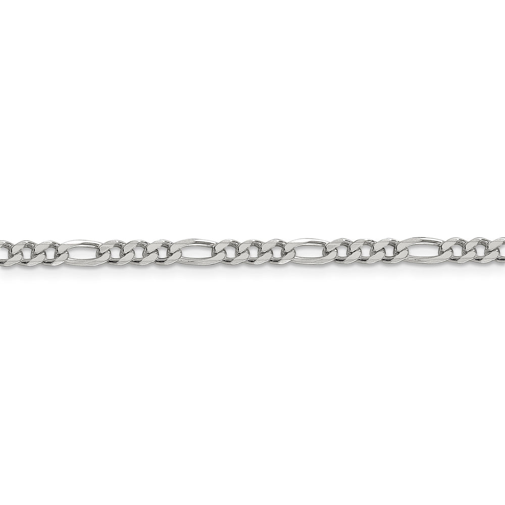 Silver 4.00-mm Solid Pave Flat Figaro Chain
