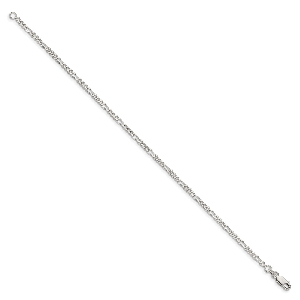 Silver Polished 2.50-mm Solid Figaro Chain