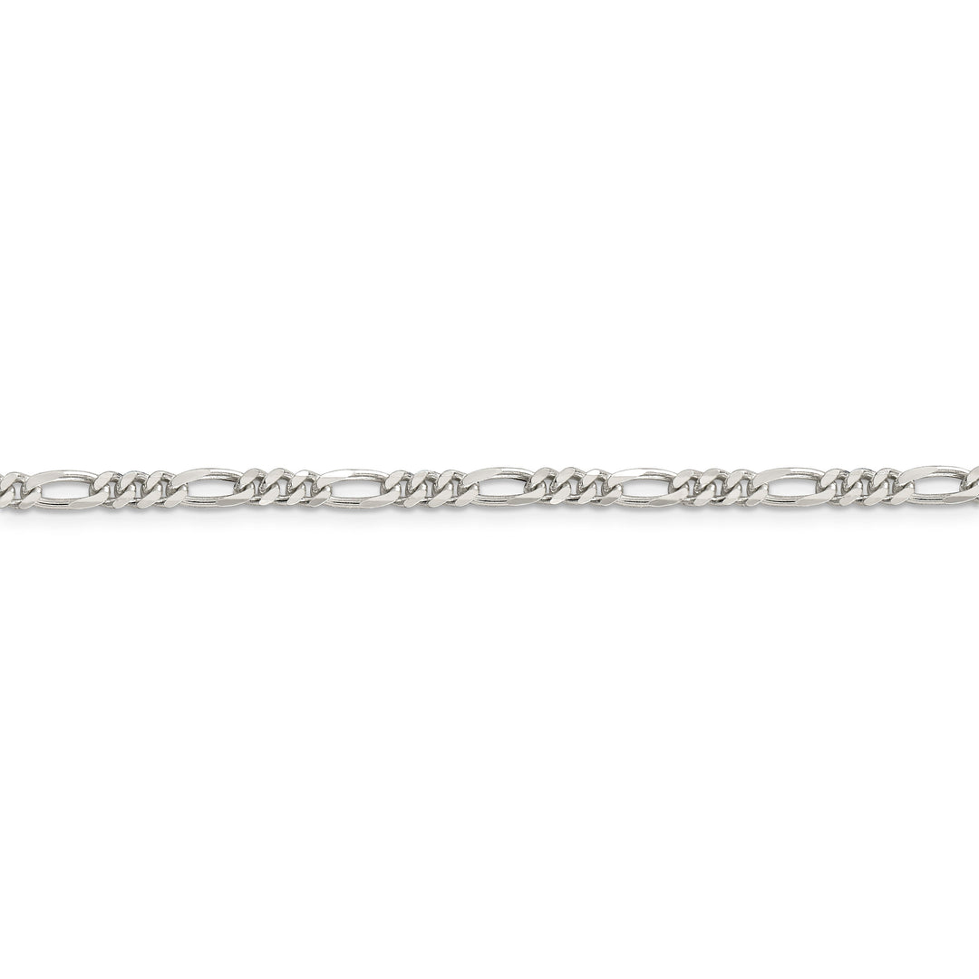 Silver Polished 4.00-mm Solid Figaro Chain