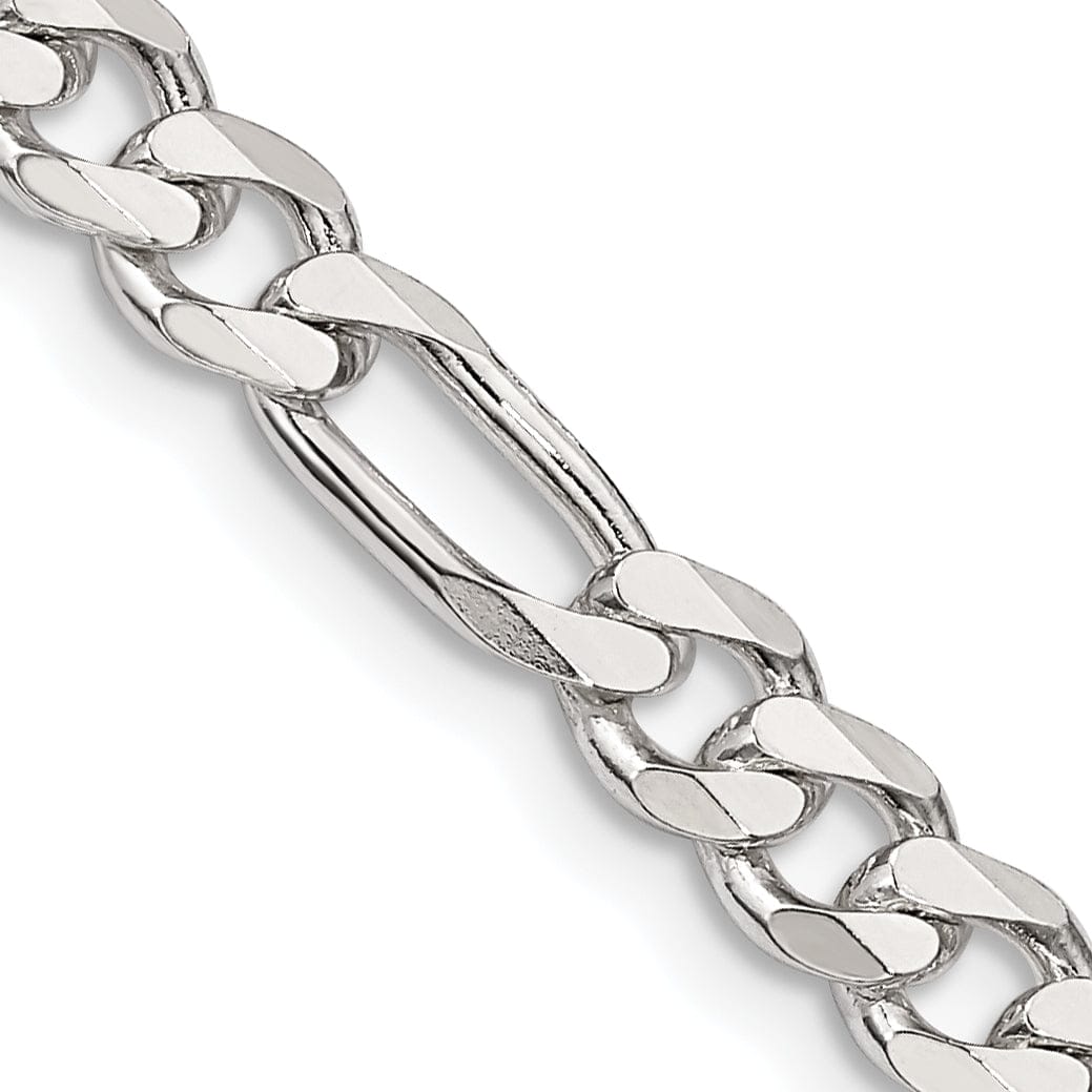 Silver Polished 5.25-mm Solid Figaro Chain