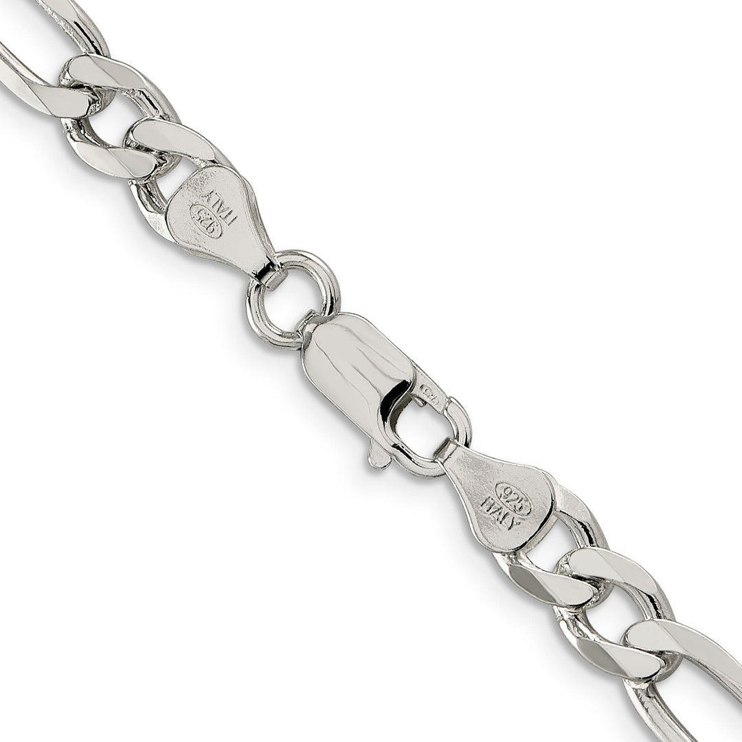 Silver Polished 6.25-mm Solid Figaro Chain