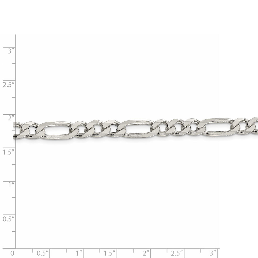 Silver Polished 6.25-mm Solid Figaro Chain