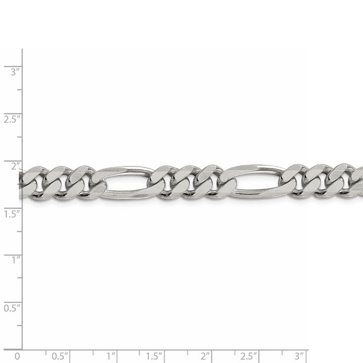 Silver Polished 9.00-mm Solid Figaro Chain