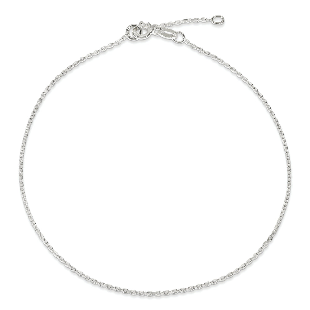 Sterling Silver Diamond Cut Anklet