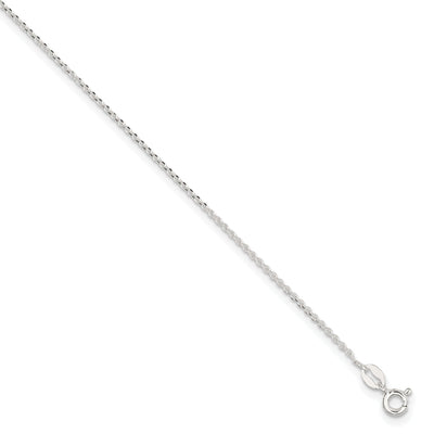 Sterling Silver Diamond Cut Anklet