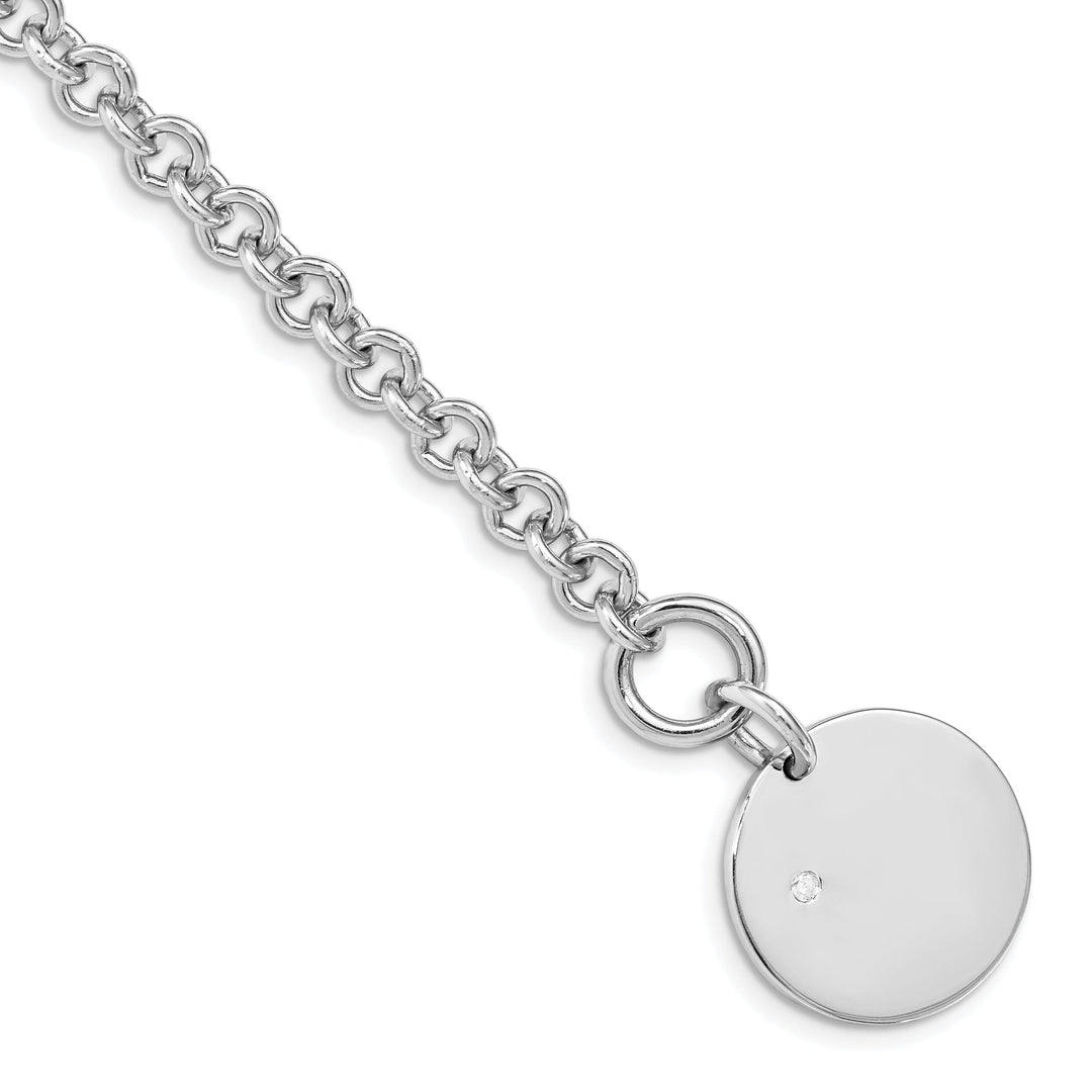 925 Sterling Silver 0.3-ct Diamond Disc Bracelet