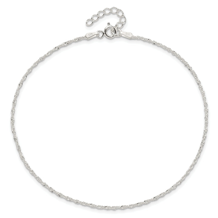 Sterling Silver Singapore Chain Anklet