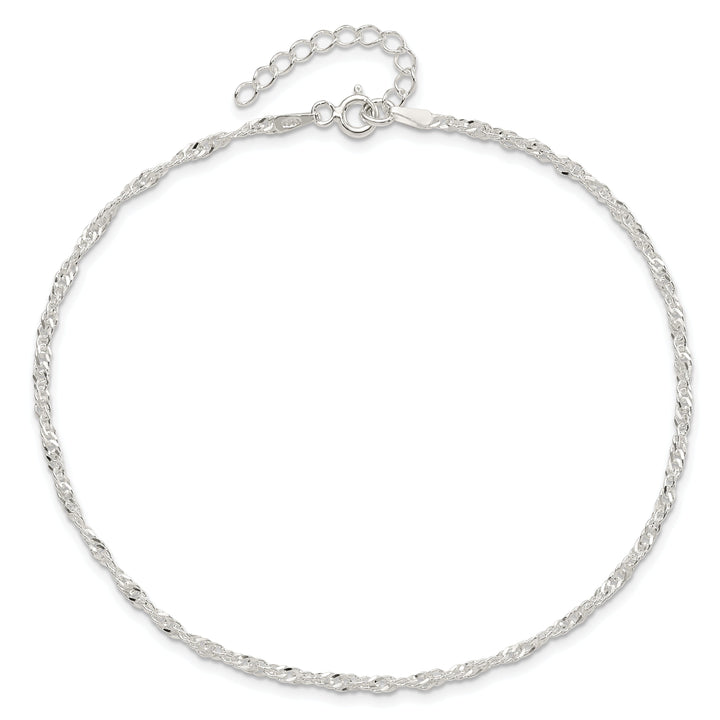 Sterling Silver Singapore Chain Anklet