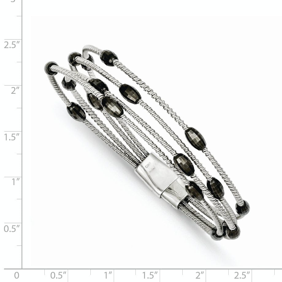 Silver Flexible Bead Slide Clasp 7.5In Bracelet