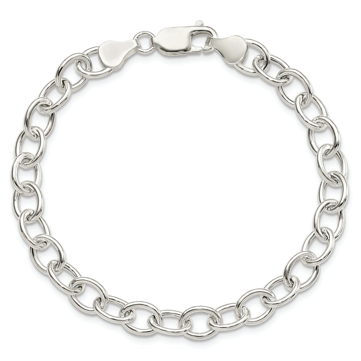 Silver Polished Finish Hollow Cable Bracelet