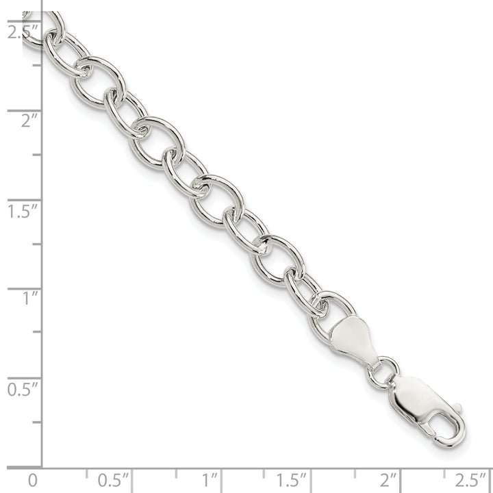Silver Polished Finish Hollow Cable Bracelet