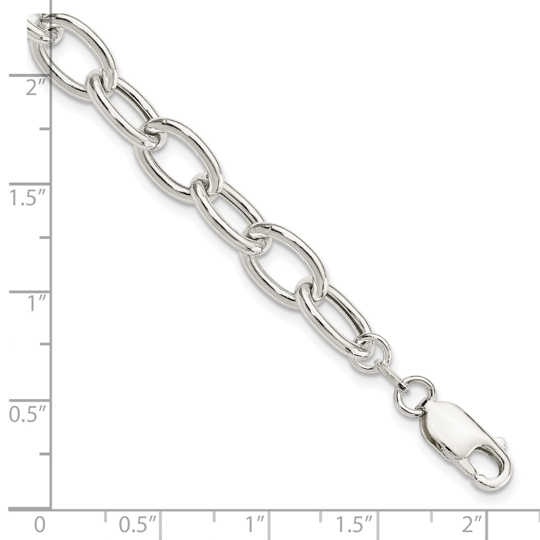 Silver Polished Finish Open Link Bracelet