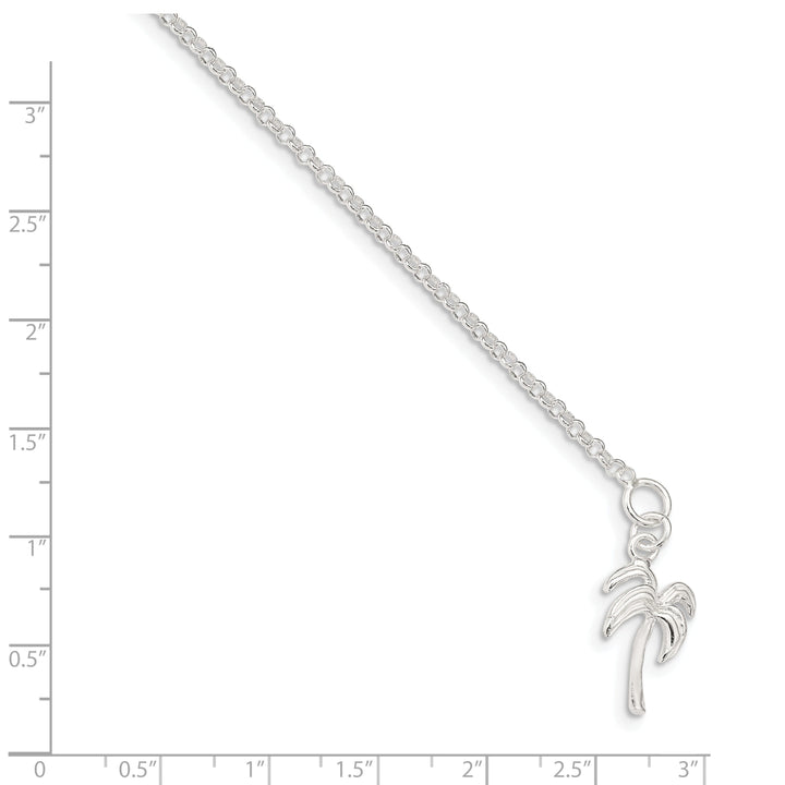 Sterling Silver Palm Tree Anklet