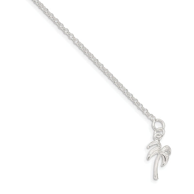 Sterling Silver Palm Tree Anklet
