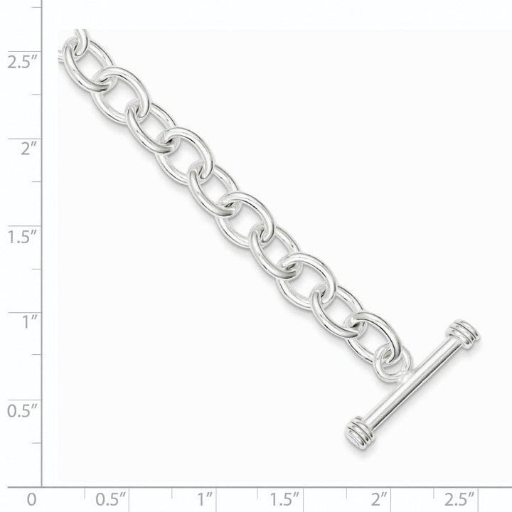 Sterling Silver Fancy Link Toggle Bracelet