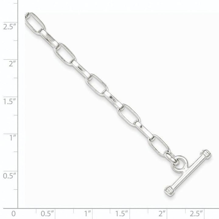 Sterling Silver Fancy Link Toggle Bracelet