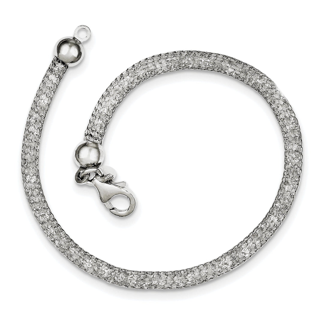 Sterling Silver Mesh Strass Crystal Bracelet