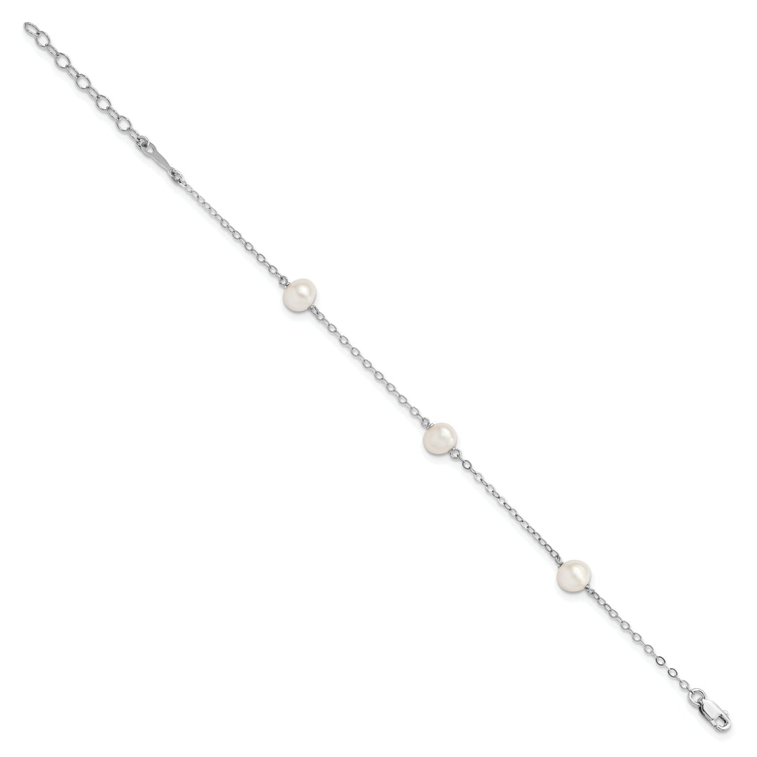 Silver 5-6m Fresh Water Cultured Pearl Bracelet
