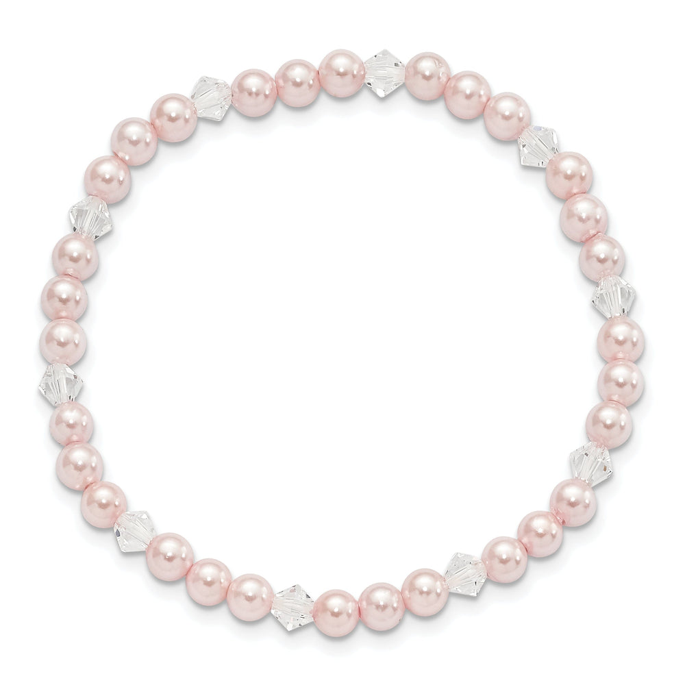Pink Pearl Swarovski Crystal Child Bracelet
