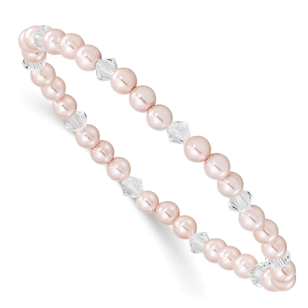 Pink Pearl Swarovski Crystal Child Bracelet